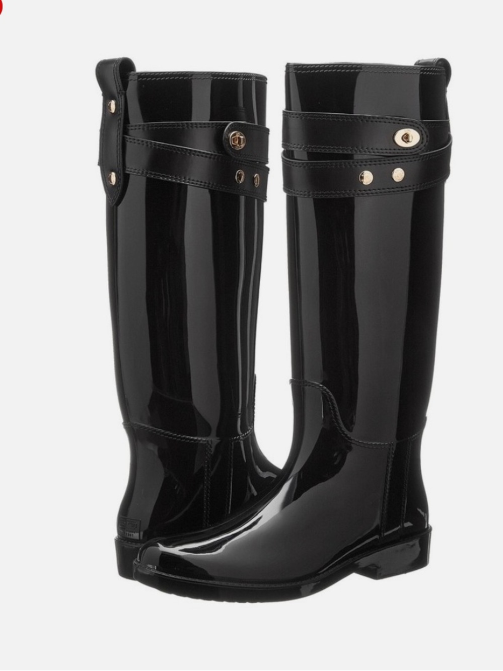 Coach Talia Black Rubber Boots Women’s Size 7
